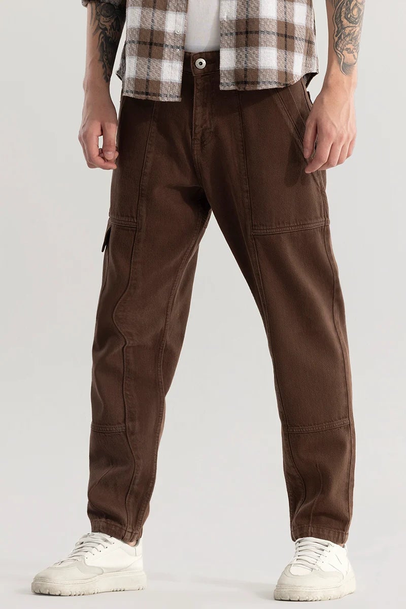 SNITCH Trendtwill Brown Relaxed Fit Jeans - Image 1